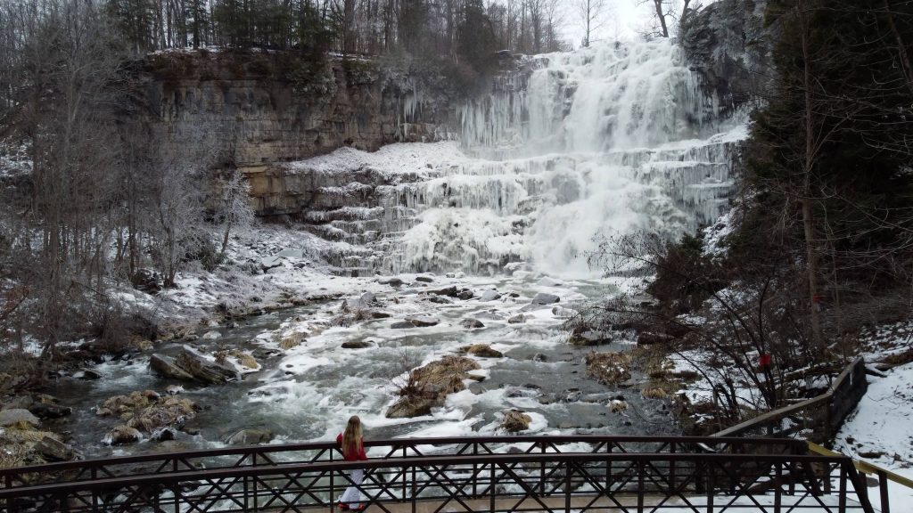 Chittenango Falls view from the footbridge at the base