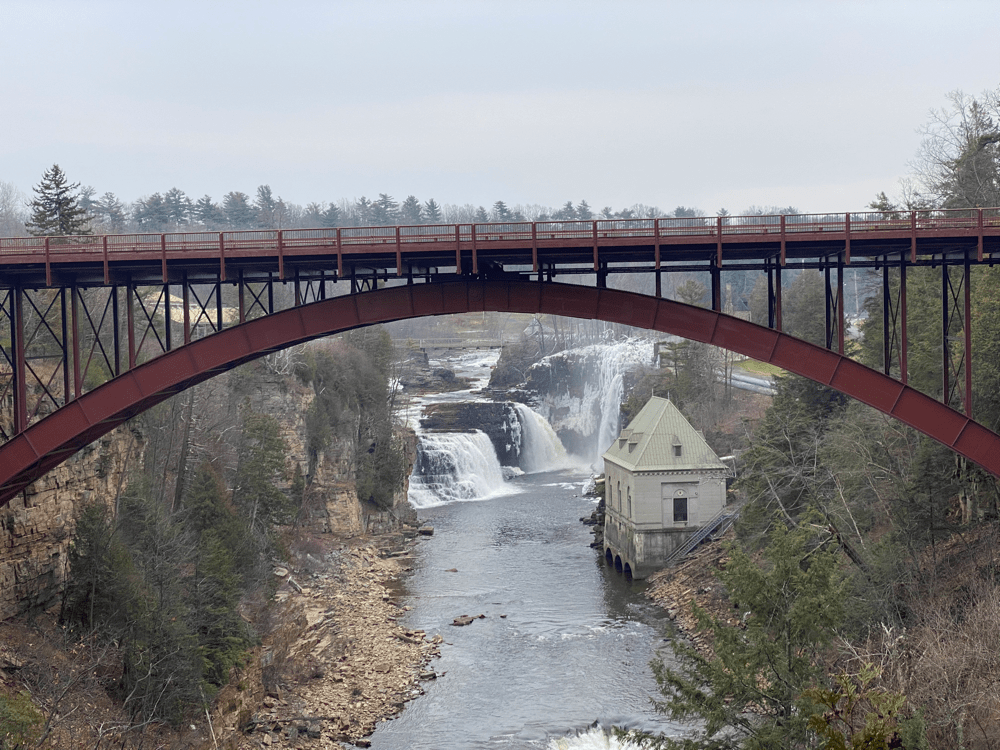 rainbow falls from Ausable Chasm