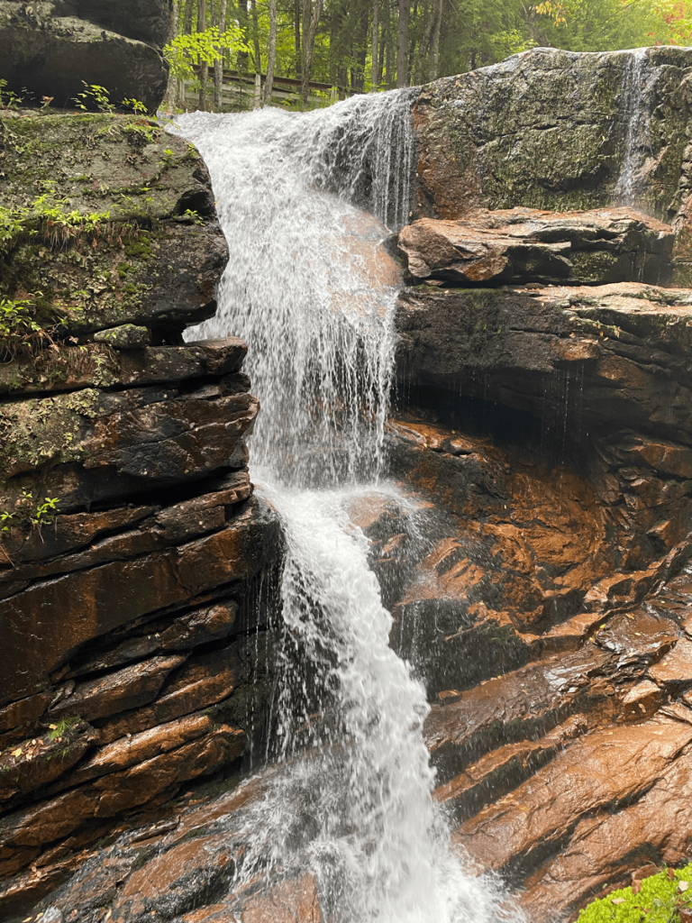 Raging waterfalls at the Flume, NH