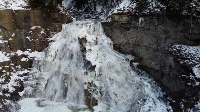 Delphi Falls in Its Winter Glory