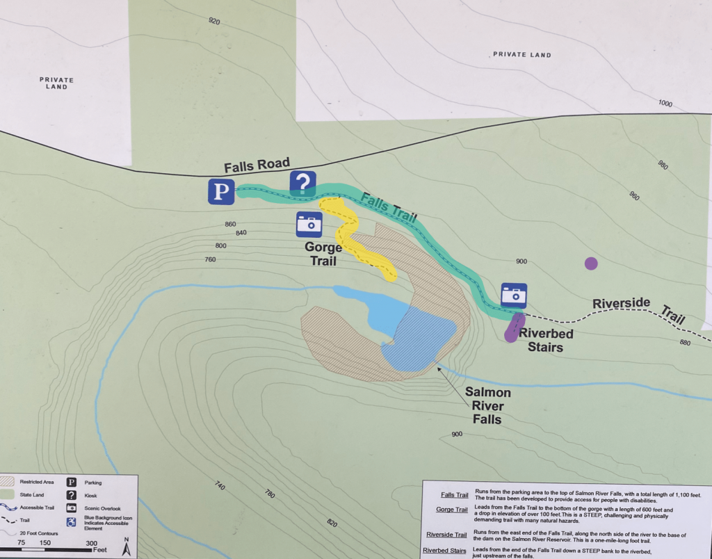 Salmon River Falls trail map